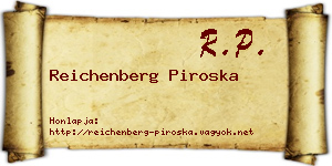 Reichenberg Piroska névjegykártya